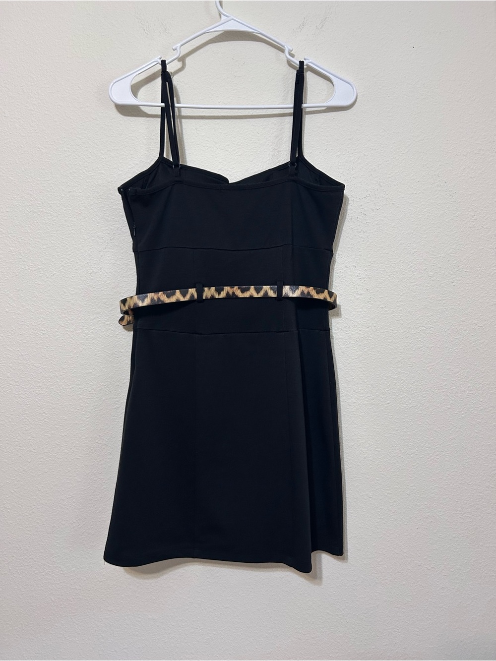 Sele Black Cami Strap Bustier Dress with Leopard Print Belt Large - Picture 6 of 9